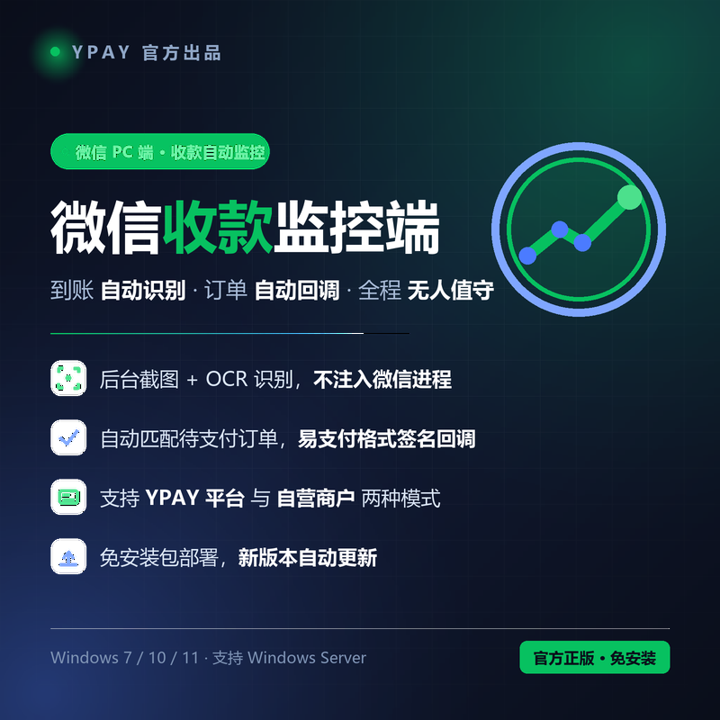 YPAY微信监控PC端-YPAY 收款监控端